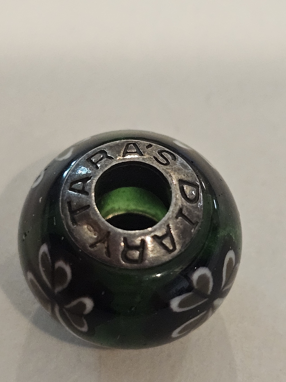 PANDORA Green Glass Flower Charm Bead